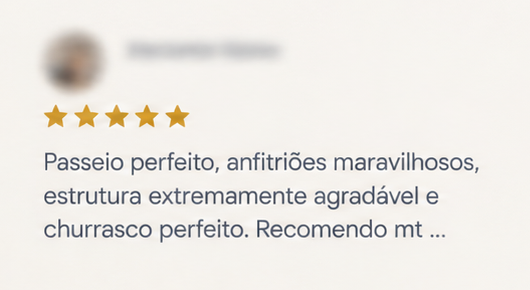 Avaliação de cliente com cinco estrelas no Google